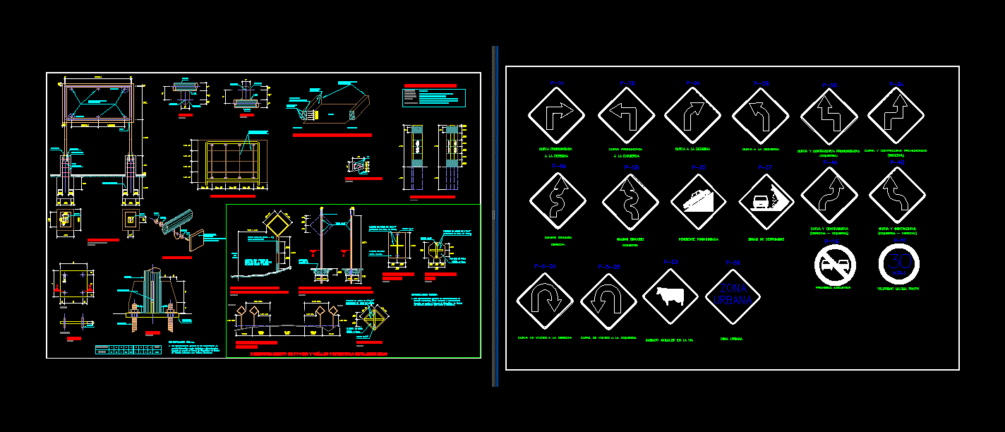 traffic sign cad drawings
